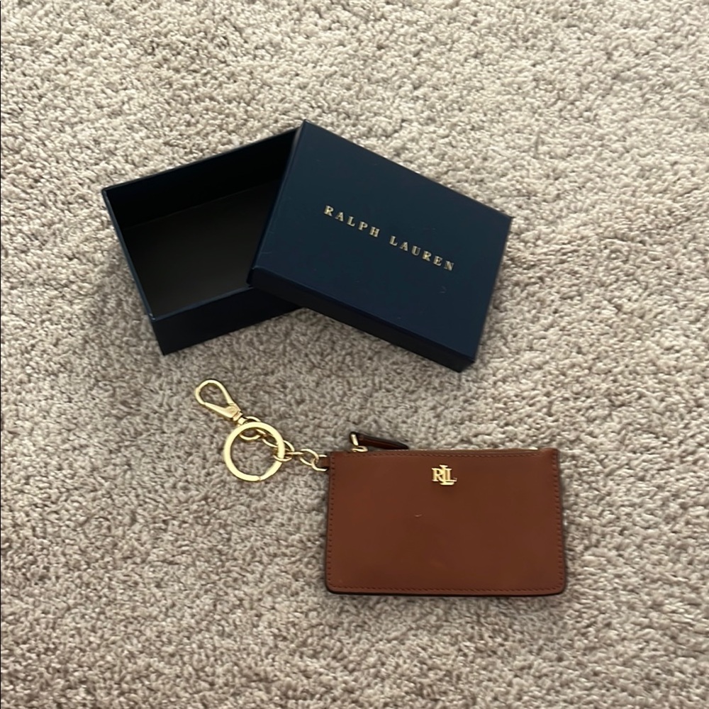 Ralph Lauren Brown and Gold Key & Card Holder Set